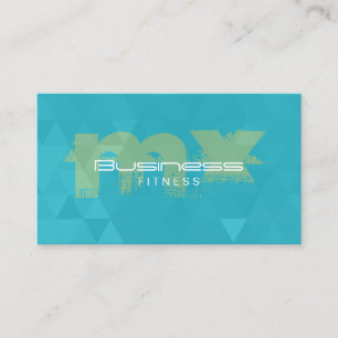 Fitness Trainer Modern Monogram Teal Business Card