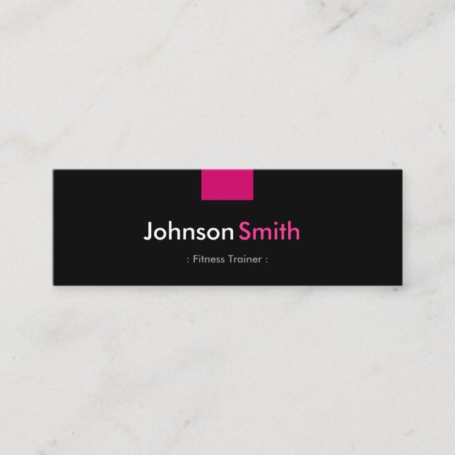 Fitness Trainer - Rose Pink Compact Mini Business Card (Front)