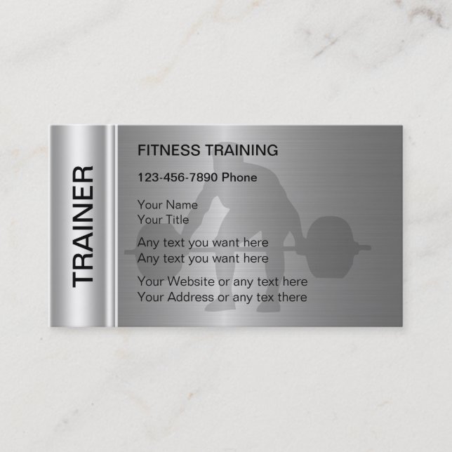 Fitness Training Business Cards (Front)