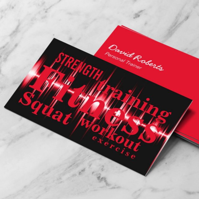 Fitness Training Cool Red Professional Business Card (Creator Uploaded)