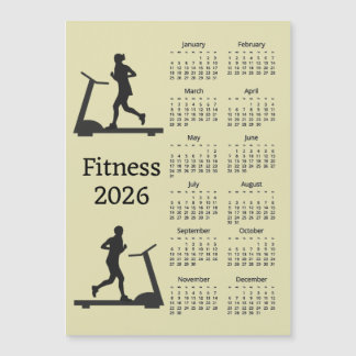 Fitness Treadmill 2026 Calendar Magnetic Card