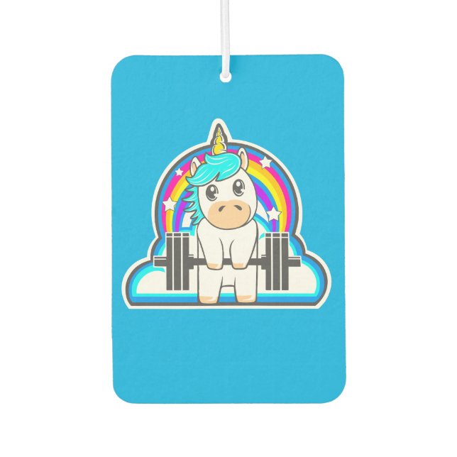 Fitness unicorn car air freshener (Front)