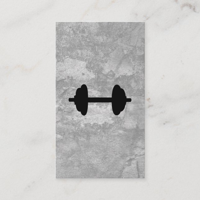Fitness Weight Grey Texture Business Card (Front)