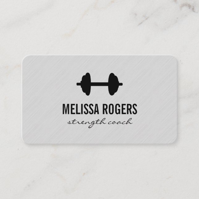 Fitness Weight Grey Texture Business Card (Front)