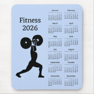 Fitness Weight Lifting 2026 Calendar Mouse Pad