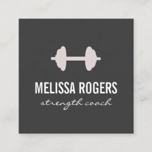 Fitness Weight Simple Grey Square Business Card