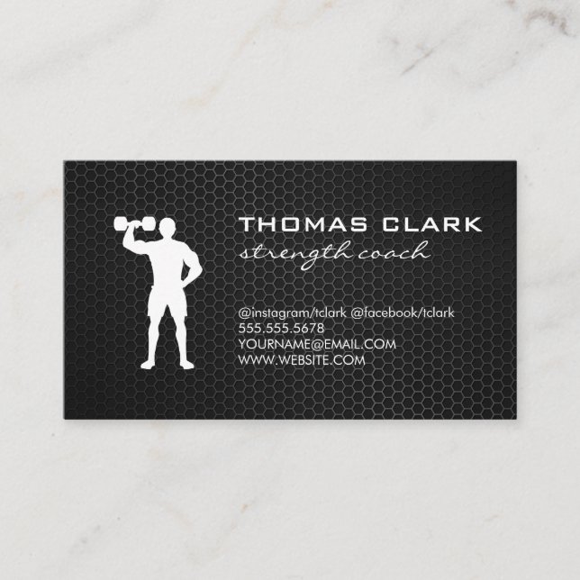 Fitness Weight Sports Trainer Business Card (Front)