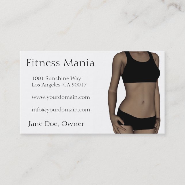 Fitness White Business Card (Front)