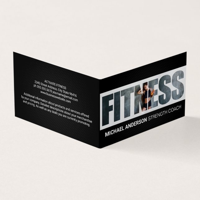 Fitness | Woman at the Gym Business Card (Outside)