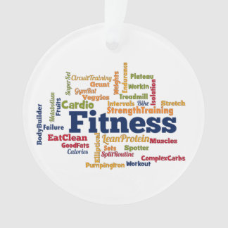 Fitness Word Cloud Ornament