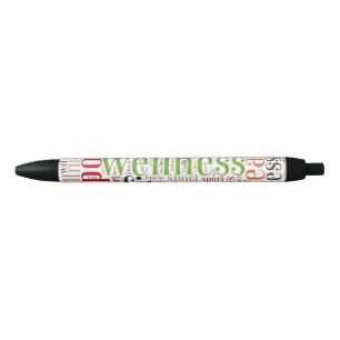 Fitness words black ink pen