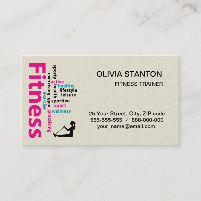 Fitness words business card (Front)