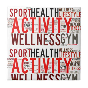 Fitness words ceramic tile