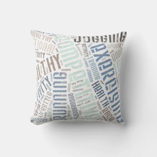 Fitness words cushion