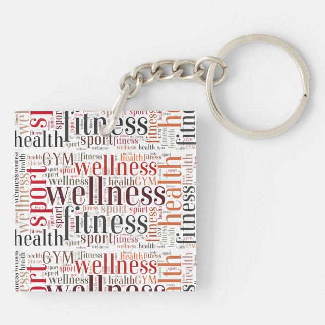 Fitness words key ring (Back)
