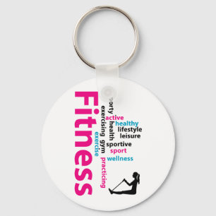 Fitness words key ring