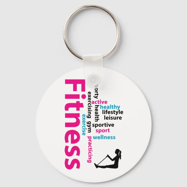 Fitness words key ring (Front)