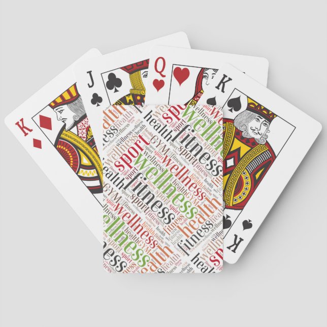 Fitness words playing cards (Back)