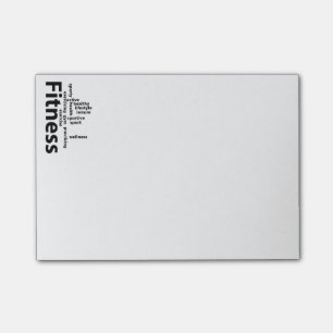 Fitness words post-it notes