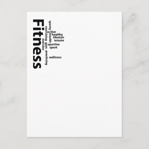 Fitness words postcard