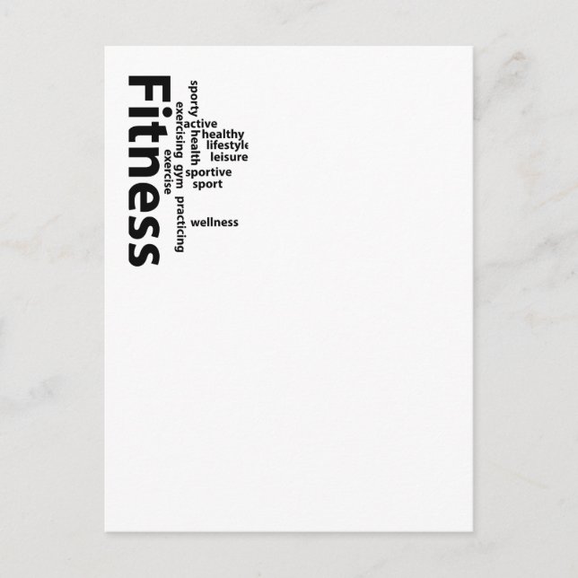 Fitness words postcard (Front)
