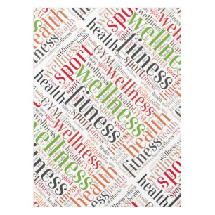 Fitness words tablecloth