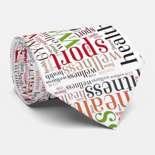 Fitness words tie (Rolled)