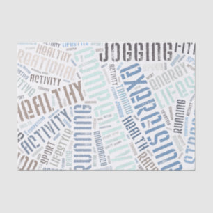 Fitness words tissue paper