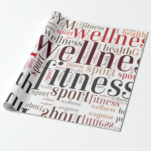 Fitness words wrapping paper