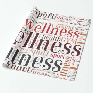 Fitness words wrapping paper