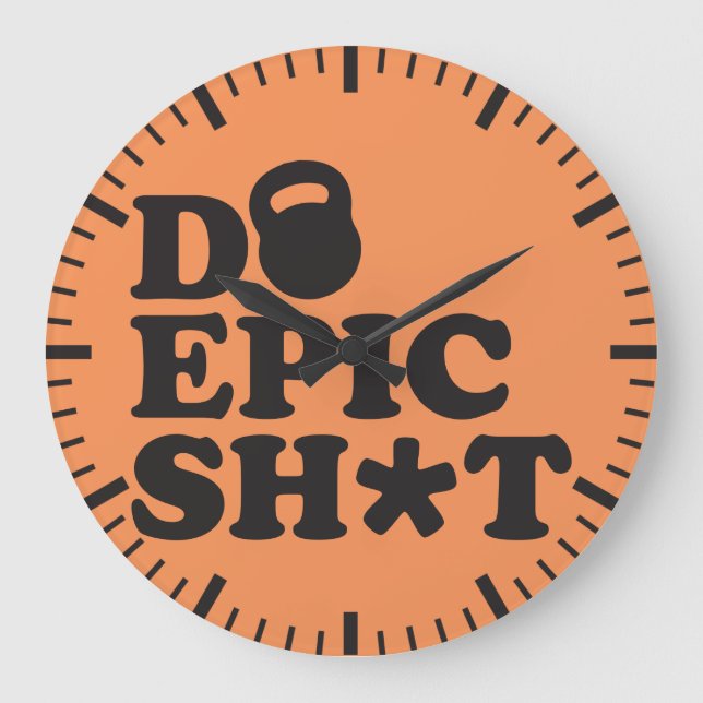 Fitness Workout Gym Motivation Large Clock (Front)