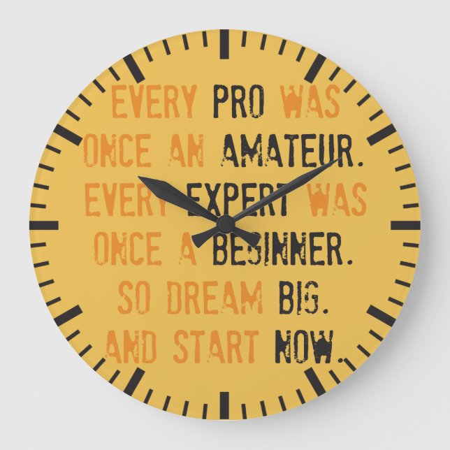 Fitness Workout Gym Motivation Large Clock (Front)
