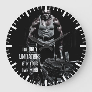 Fitness Workout Gym Motivation Large Clock