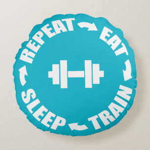 Fitness Workout Gym Motivation Round Cushion