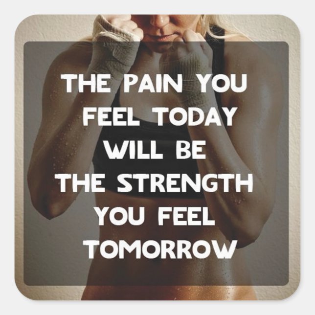 Fitness Workout Gym Motivation Square Sticker (Front)