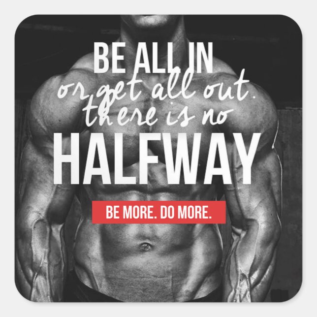 Fitness Workout Gym Motivation Square Sticker (Front)