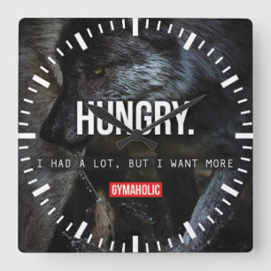 Fitness Workout Gym Motivation Square Wall Clock