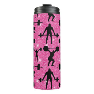 Fitness Workout Gym Sport Pink Glitter Thermal Tumbler