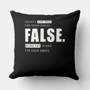 Fitness Workout Squats Leg Day Motivation Cushion