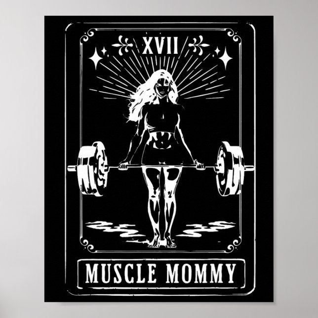 Fitness Workout Tarot Card Muscle Mummy Gym Women  Poster (Front)