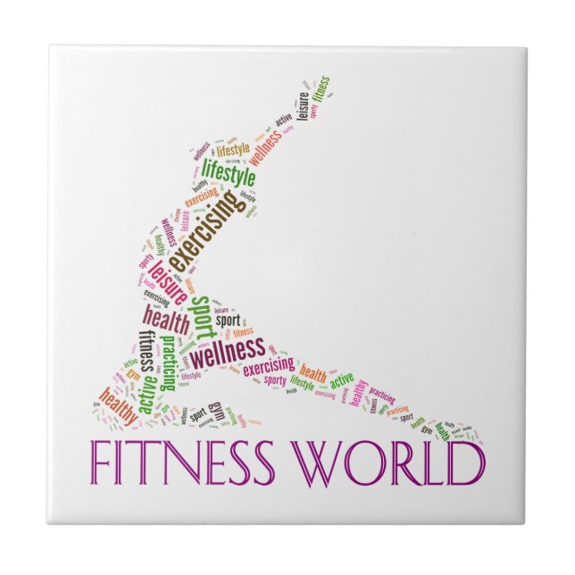 Fitness world ceramic tile (Front)