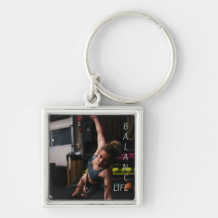 Fitness Yoga Balance Life Key Ring