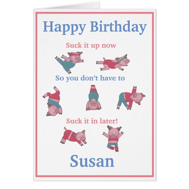 Fitness yoga Birthday Card (Front)