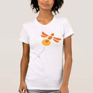 Fitted T-shirt with Firefly bug in orange 