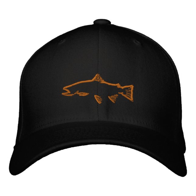 Fitted Trout Tracker Hat - Black (Front)