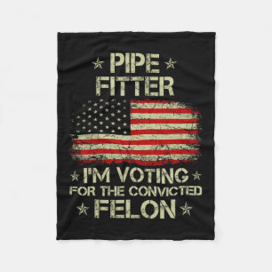 Fitter I'm Voting For The Convicted Felon Funny Tr Fleece Blanket