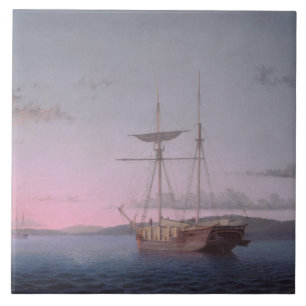 Fitz Henry Lane - Lumber Schooners at Evening Tile