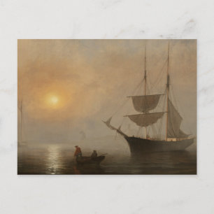 Fitz Henry Lane - Ship in Fog, Gloucester Harbour Postcard