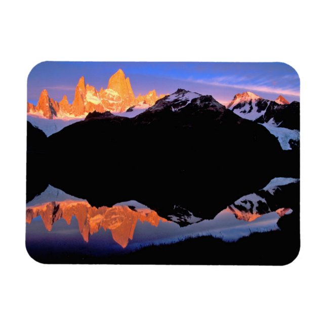 Fitz Roy Group Reflected in Glacial Lakes Magnet (Horizontal)