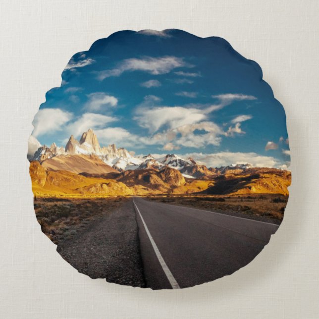 Fitz Roy In Morning Light Round Cushion (Front)
